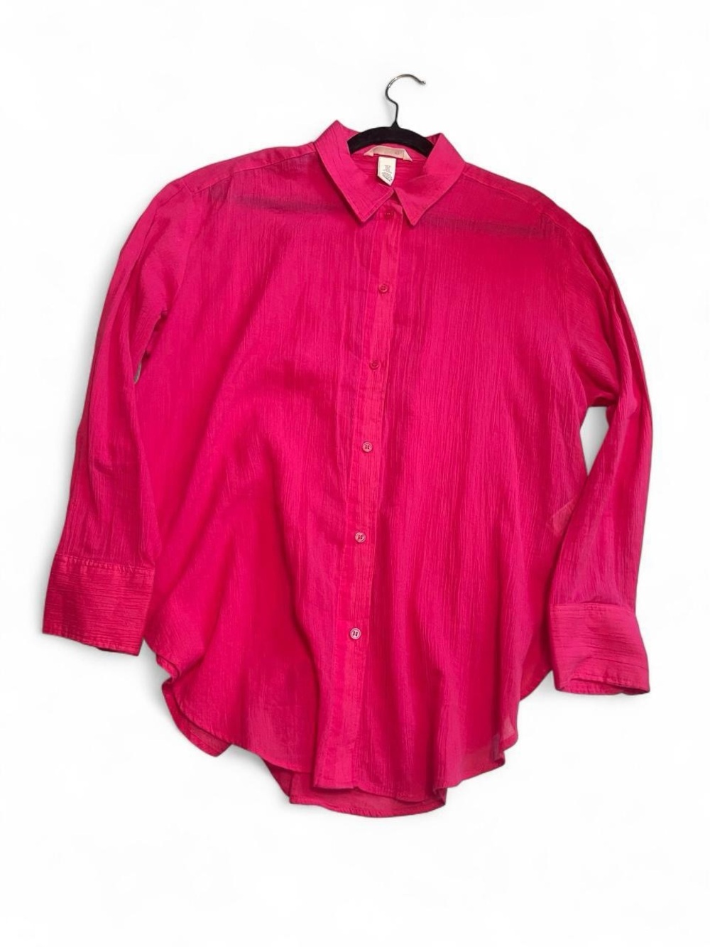 Fuchsia Pink Button-Up Shirt